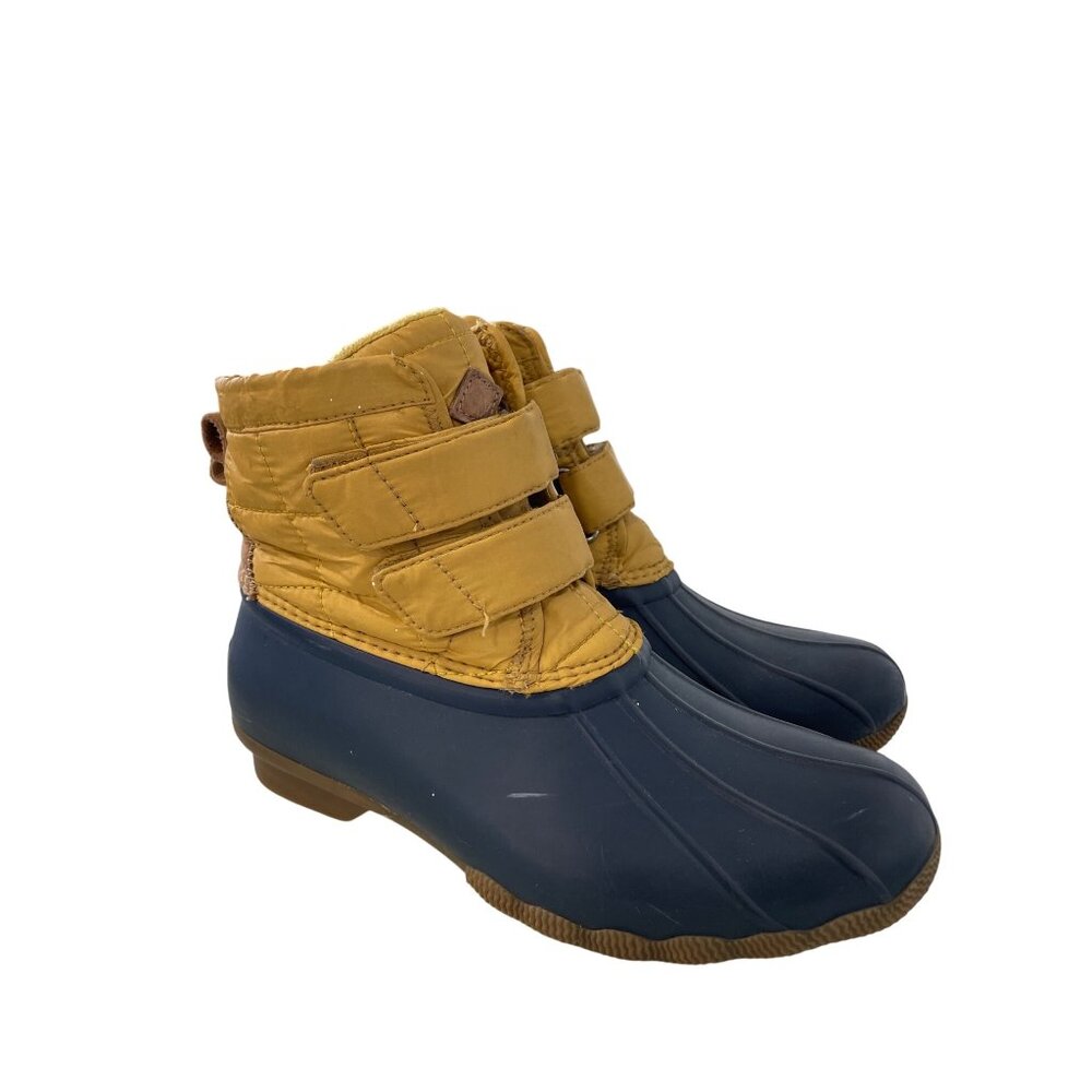 Sperry Duck Boots Size 7 Waterproof Rain Boots 3M Thinsulate Blue Yellow Outdoor